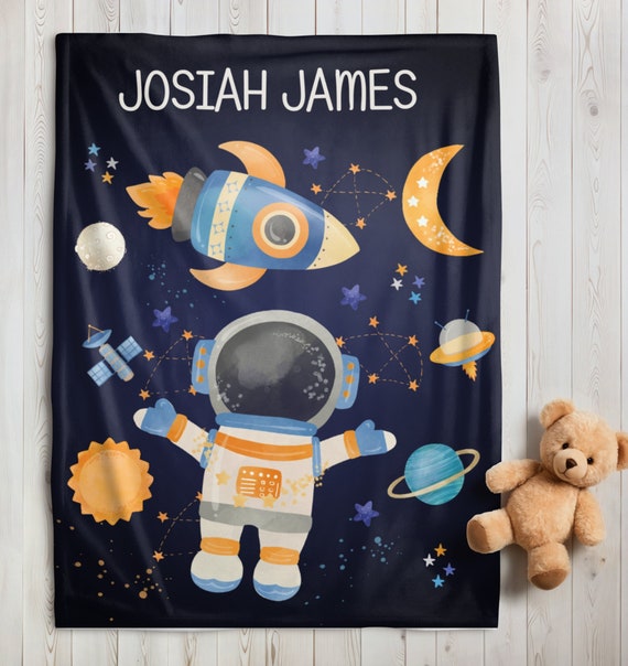 Outer Space Boy Blanket Personalized Astronaut Boy Blanket Baby Shower Gift Custom Baby Blanket Planets Stars Blanket Fleece Minky Sherpa Etsy