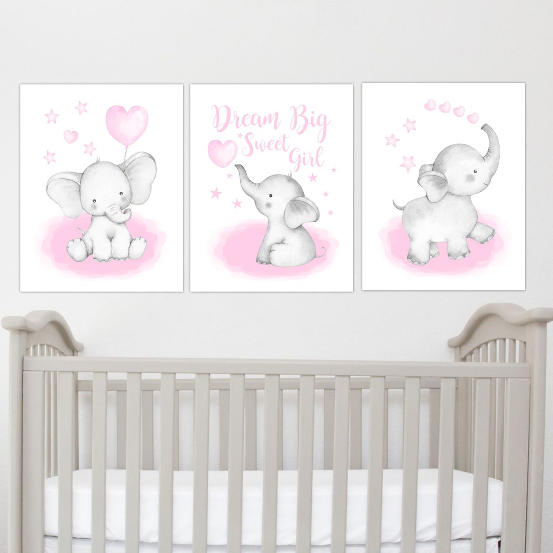 Baby Girl Nursery Art Pink Elephant Nursery Wall Decor Elephant With baby-girl-nursery-art-pink-elephant-nursery-wall-decor-elephant-with