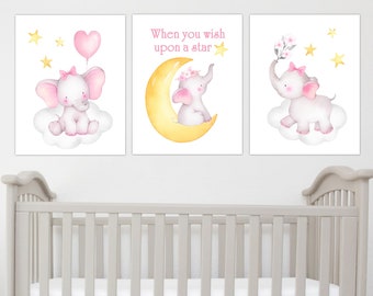 a wish baby nursery elephant wall decals