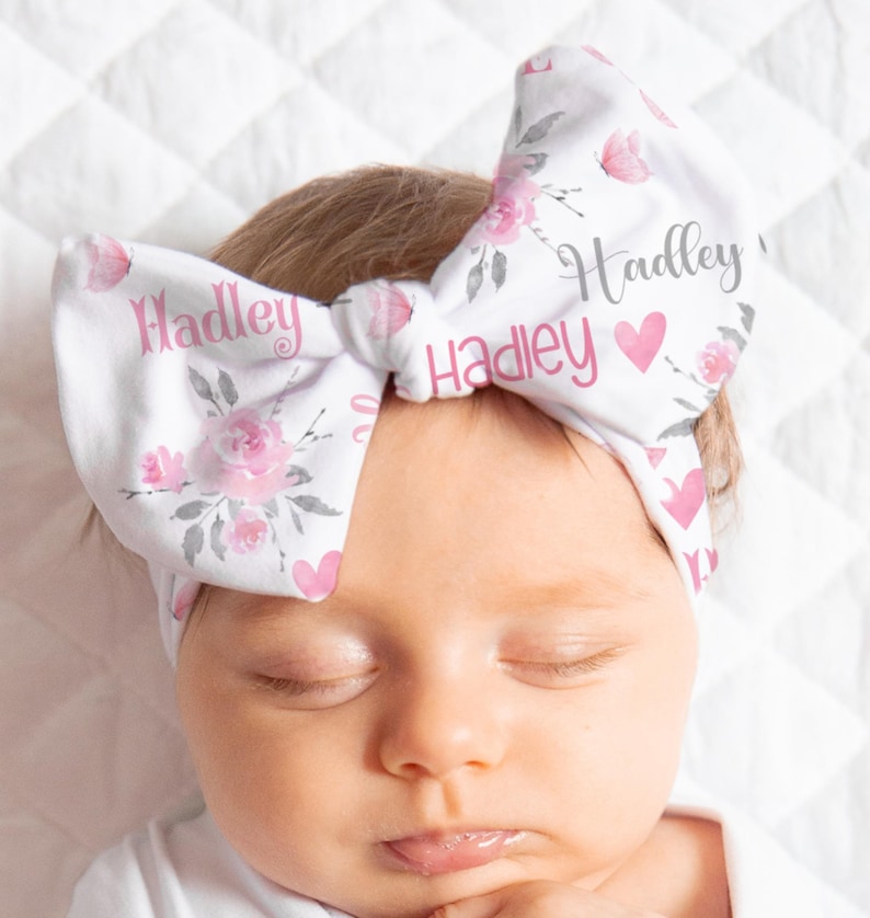 Pink Floral Butterfly Blanket Baby Girl Blanket Personalized Girl Blanket Flower Custom Blanket Personalize Girl Name Blanket Shower Gift image 3