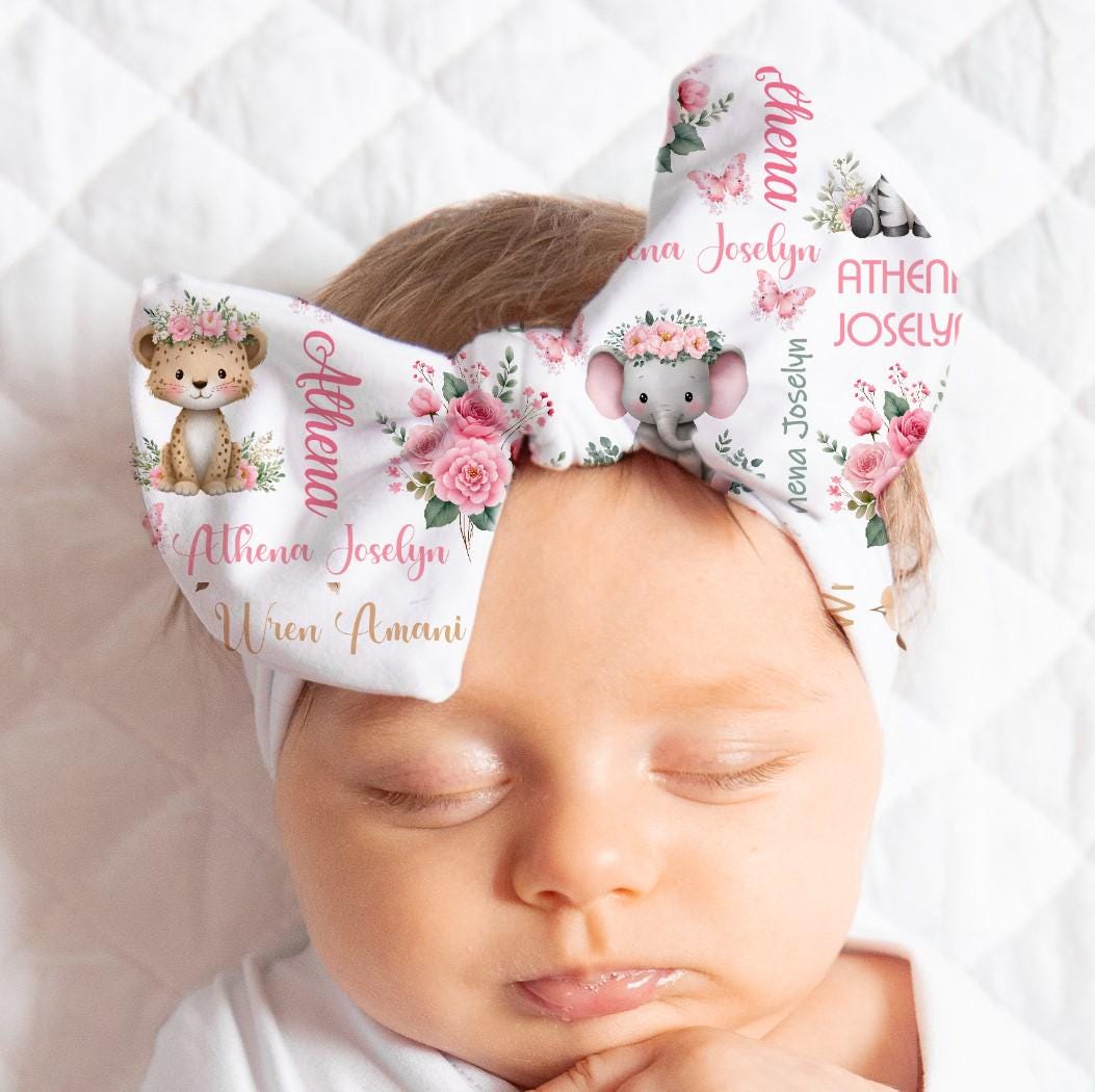 Safari Animals Personalized Baby Girl Blanket, Custom Name Blanket ...