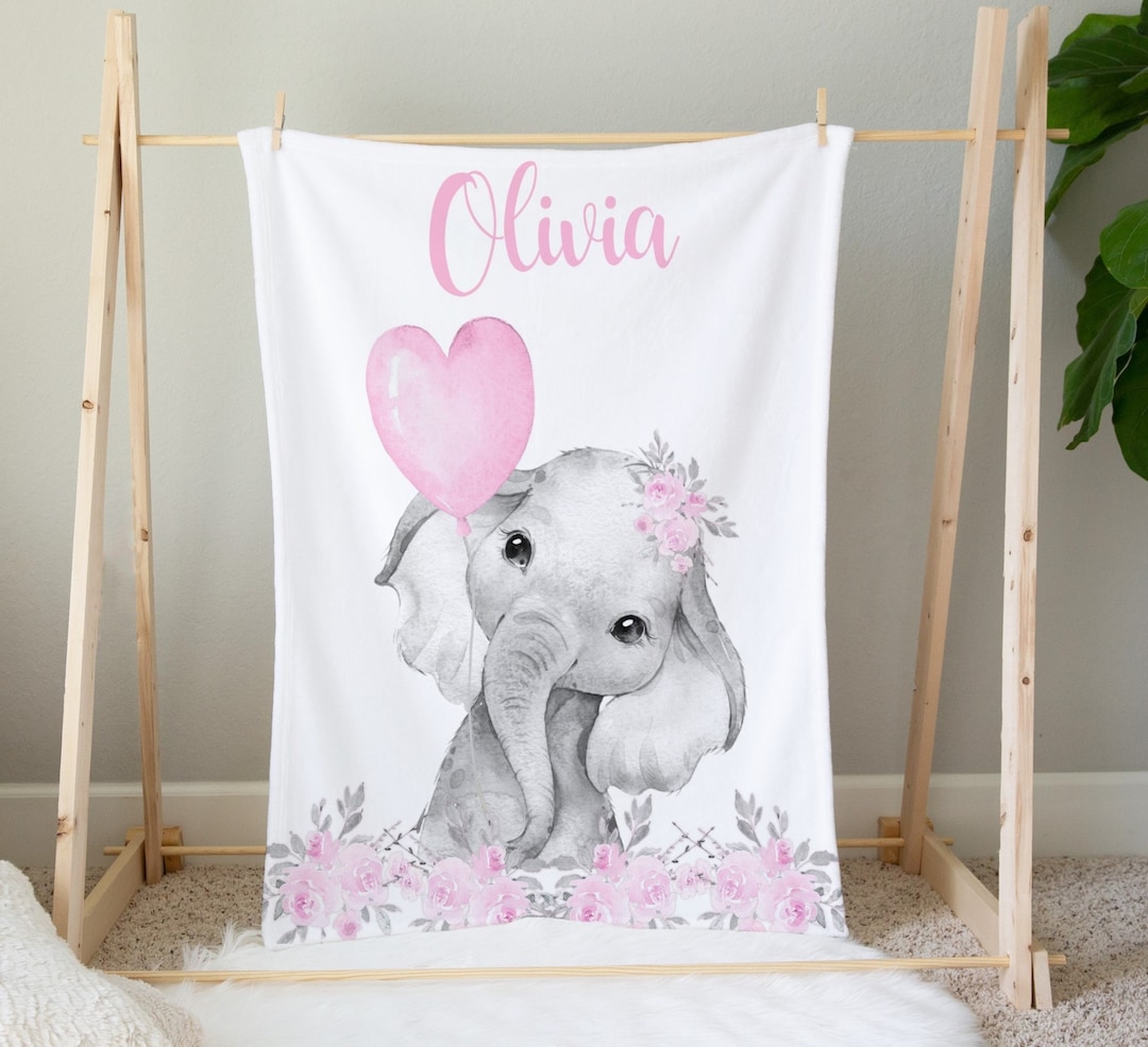 Mantas de bebé personalizadas para niños y niñas, manta de bebé  personalizada con nombre de elefante, mantas personalizadas para niños y  adultos, 40 x