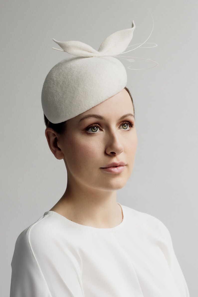 Wedding Hat with Feather detail Felt Brides Hatinator Off Etsy