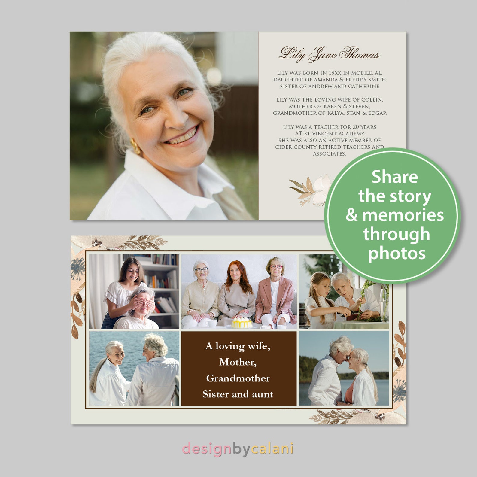 Funeral Slideshow Template Fall Floral Memorial Slideshow Etsy Australia