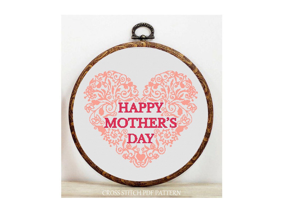 Happy Mother's Day Cross Stitch Pattern Modern Sampler - Etsy