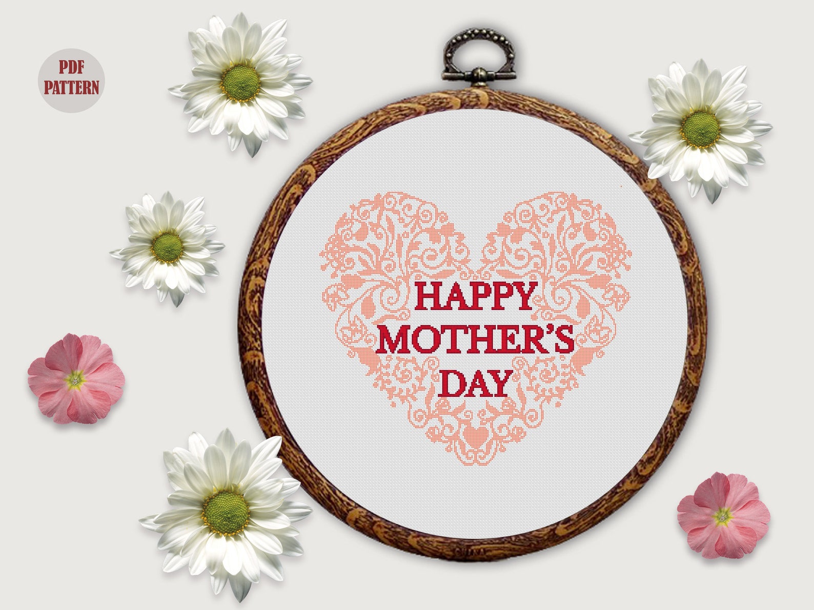 Happy Mother's Day Cross Stitch Pattern Modern Sampler - Etsy
