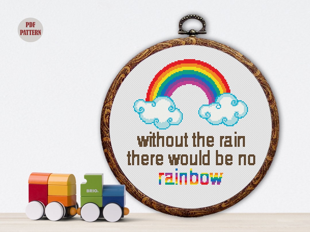 Rainbow Cross Stitch Pattern Colorful Xstitch Chart Cross - Etsy