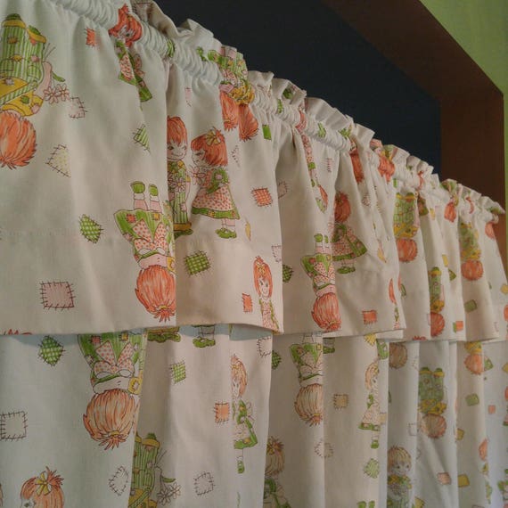 Vintage Handmade 70s Attached Valance Curtain Panels 2 Sets Etsy