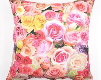 40x40 cm Kissen Kissenhülle Kissenbezug Handarbeit Rosen Shabby Landhaus Rosa 40x40 cm Kissen Kissenhülle Kissenbezug Handarbeit Rosen Shabby Landhaus Rosa
