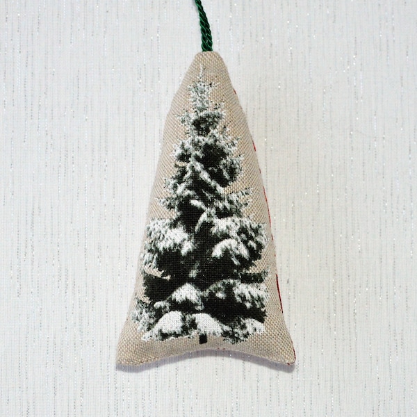 Coussin lavande sapin de Noël, 1 pièce 11 x 6,5 cm, pendentif sapin de Noël, cadeau de Noël, décoration intérieure, protection contre les mites, vert, rouge, blanc