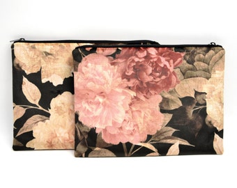 borsa per cosmetici nera, 25 x 18 cm, borsa per trucchi in velluto, portafoglio rosa, regalo di Pasqua