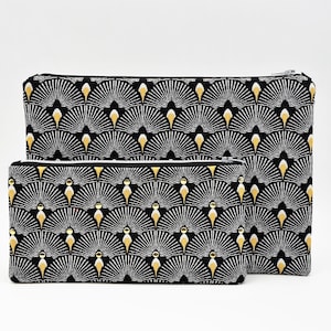 Borsa cosmetica festiva, 20 x 10 cm, 25 x 17 cm, astuccio con cerniera, portafoglio art déco, regalo di Pasqua, regalo per la festa della mamma
