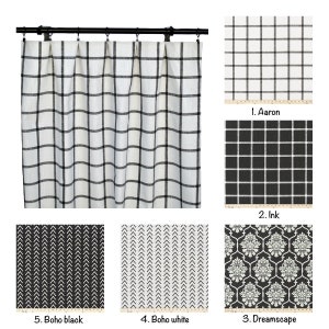 Black and white Curtains, Bohemian , Arrow Curtain,  2 Curtain Panels, Checkered Curtains, Home Decor, Black Curtain, Boho decor