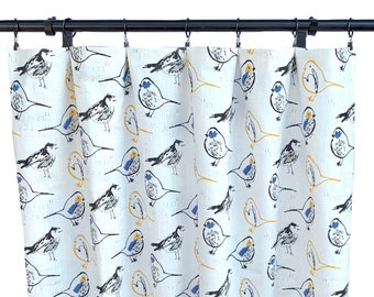 Navy Blue Curtains Yellow Curtain 2 Curtain Panels Etsy