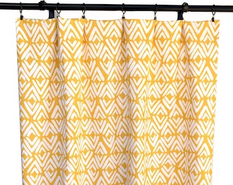 Mustard Yellow Curtains, Yellow Curtain,  2 Curtain Panels, Curtains, Home Decor, Geometric Curtain