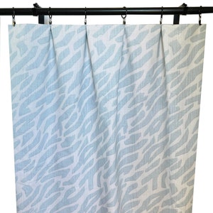 Ice Blue Zebra print Curtains, Light Blue animal print Curtain Panels, Geometric Blue curtains