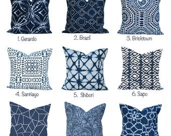 2 Checkered pillow covers cushion Denim Pillow Cover Faded Floral Pillow