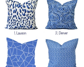 Cobalt blue pillow | Etsy Pillow Cover Cobalt Royal Blue Green