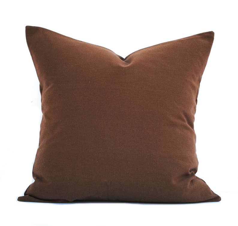 Two Dark Brown Pillow Covers Decorative Throw Pillow Etsy