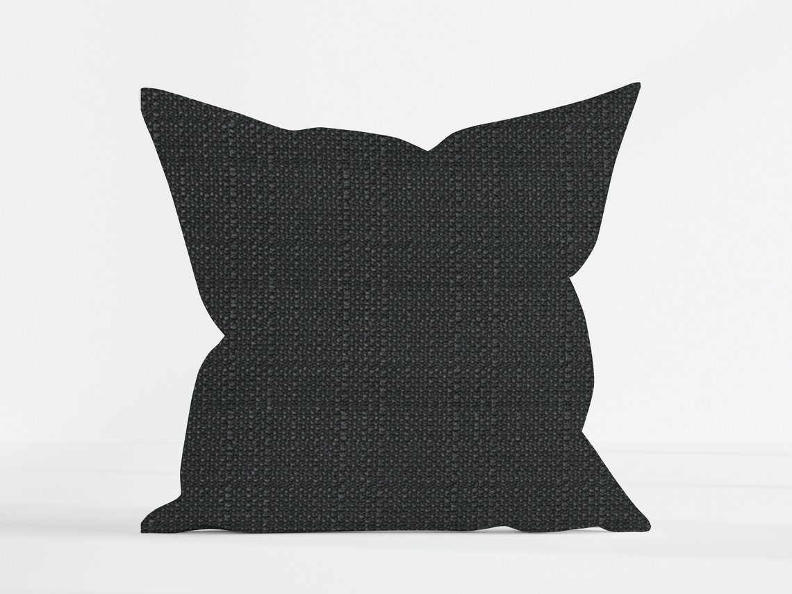 Black Outdoor Pillow Cover Black Pillow Decorative Throw Etsy