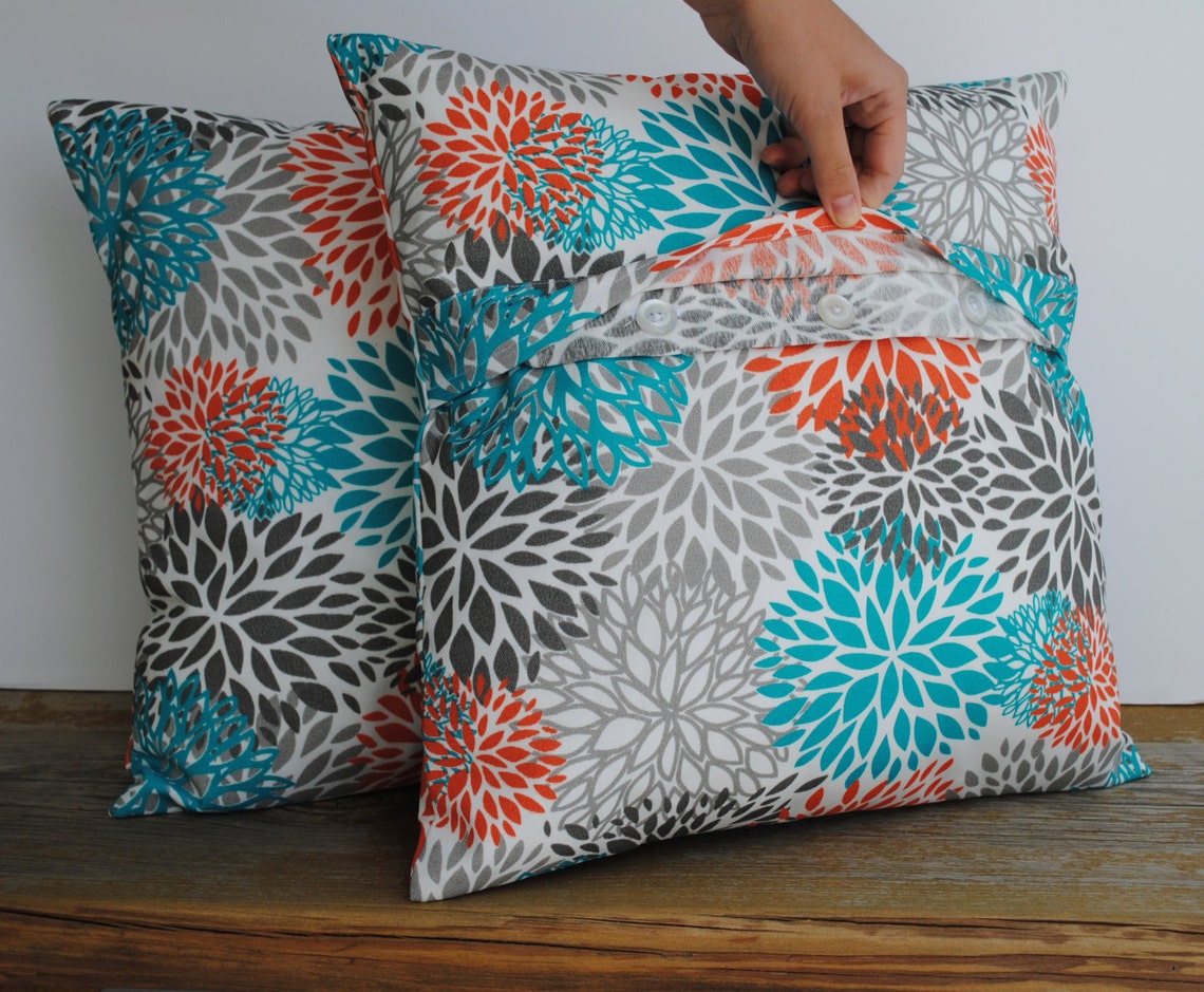 Two Premier Prints Indoor/outdoor Blooms Pillow Covers 20x20 Etsy Canada