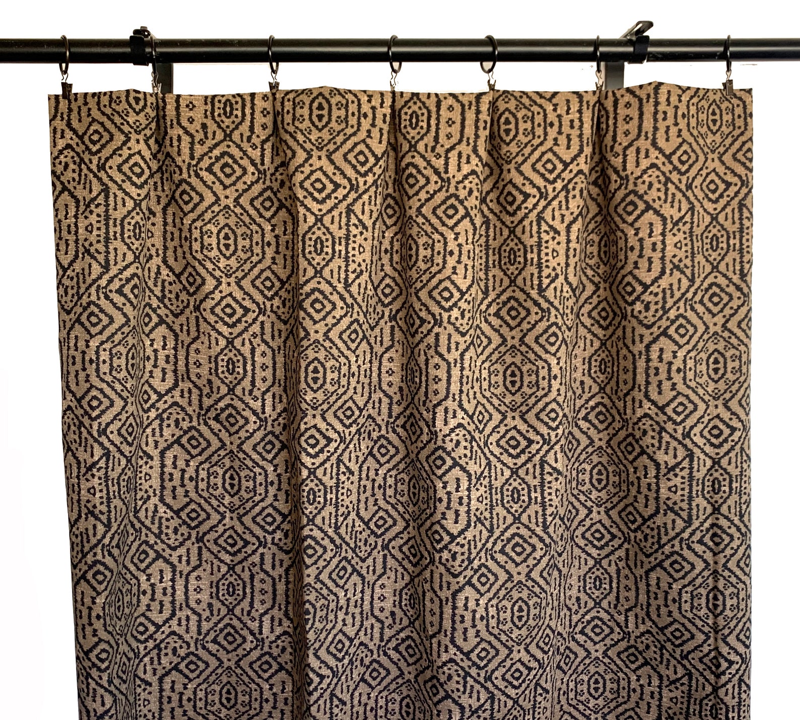 Dark Brown Curtains Bohemian Tribal Curtains 2 Curtain Etsy