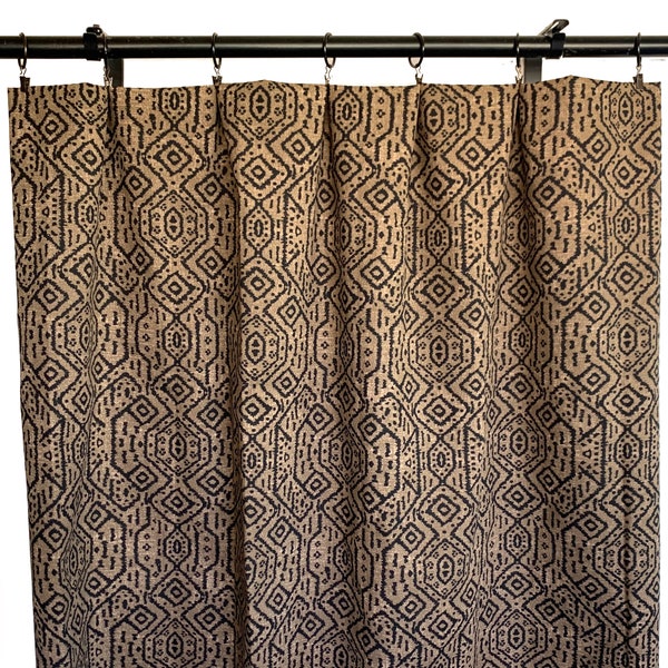 Dark Brown Curtains Bohemian Tribal Curtains,  2 Curtain Panels, Curtains, Home Decor, Boho Curtains, Mud Cloth Curtains