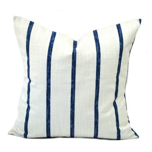 One Striped pillow cover, cushion, decorative throw pillow, Dark blue pillow, Blue pillow, accent pillow, Checkered pillow case