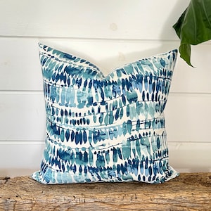 One Dot outdoor pillow cover, cushion, decorative throw pillow, Aqua blue pillow, Blue pillow, accent pillow, Checkered pillow case