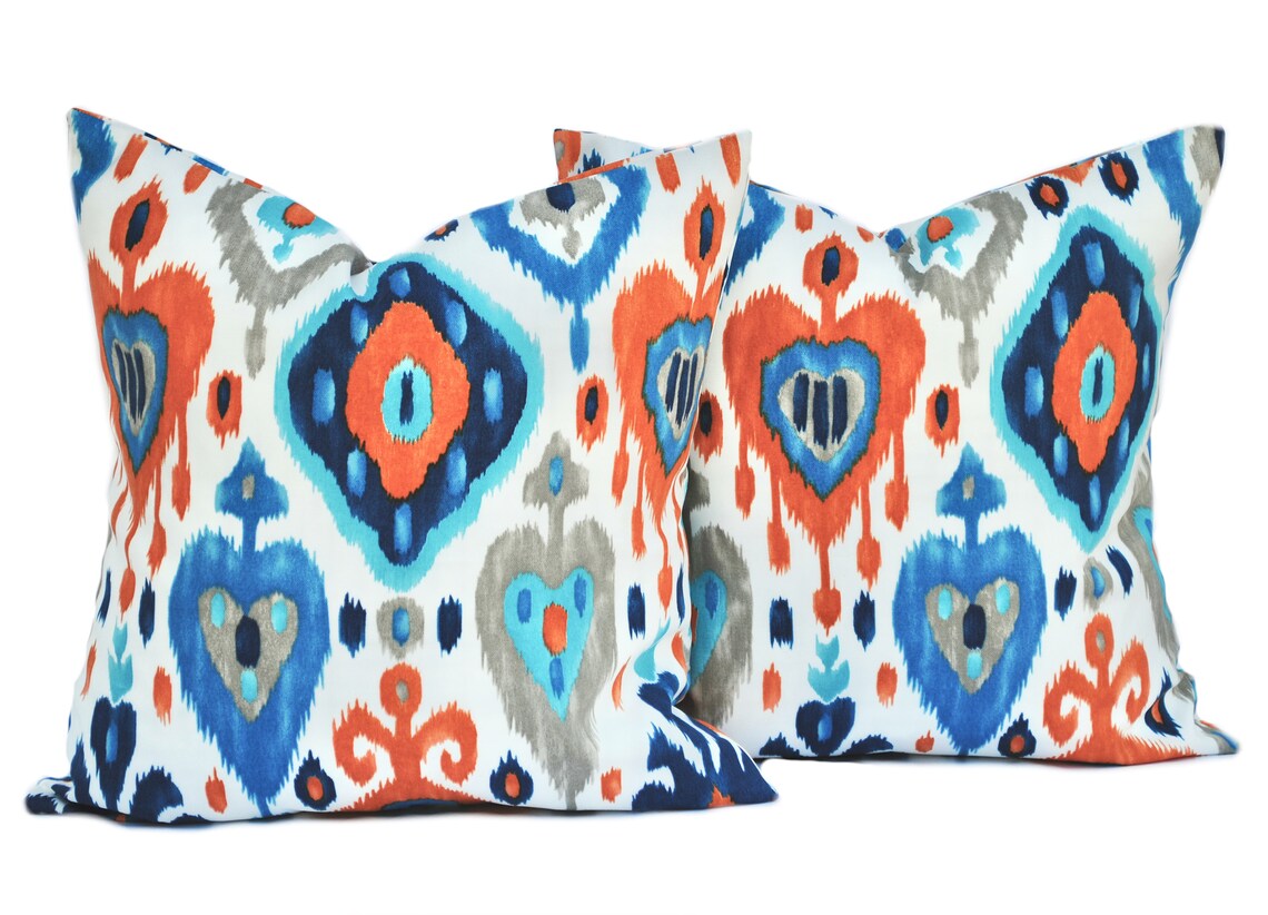 One Ikat Pillow Cover Outdoor Pillow Decorative Throw Etsy