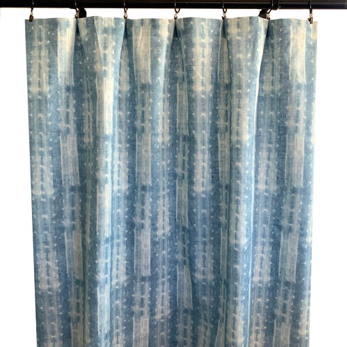 Shibori Indigo Curtains Navy Blue Curtain 2 Curtain Panels Etsy