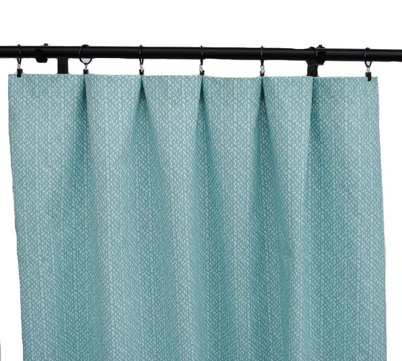 Aqua Blue Curtains Blue Polka Dot Curtain 2 Curtain Panels Etsy
