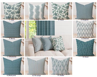 Hochwertiger Schieferblau Wohnkultur Kissenbezug, Dark Navy Schieferblau Gingham Blumen karierter Blatt Chevron Block Print Dekokissen