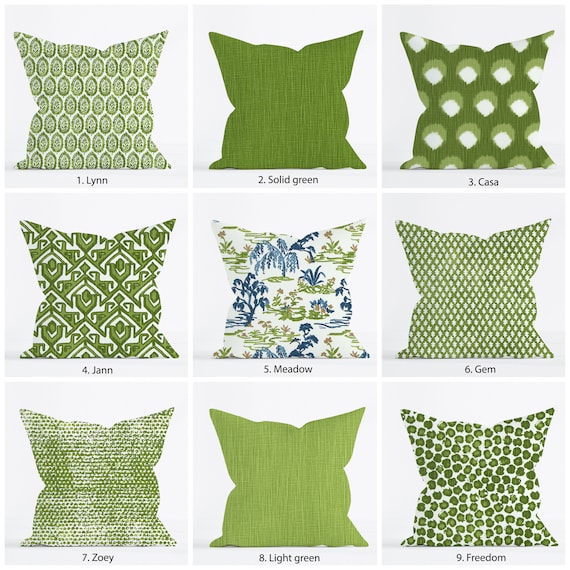 Grüne Kissenbezüge, Moosgrün Floral Ikat Dot Toile Leopard Geometric künstlerisches dekoratives Kissen