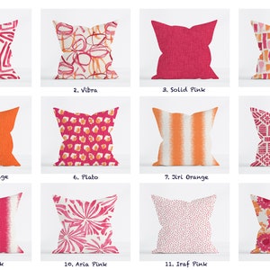 Orange and Pink pillow cover, cushion, Pink and Orange Geometric throw pillow, Fuchsia Pink and Orange pillow