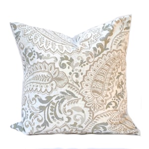 One Tan pillow covers,  Home decor, decorative pillow, throw pillow, Ecru pillow, Tan Pillow, Paisley pillow