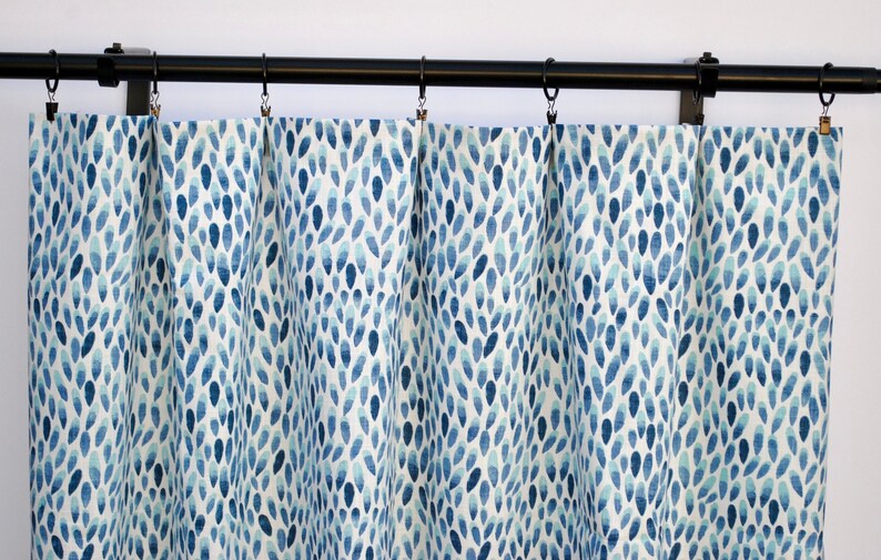 2 Curtain Panels Home Decor Premier Prints Curtain Blue Curtains Dotted Curtains Aqua blue Curtain