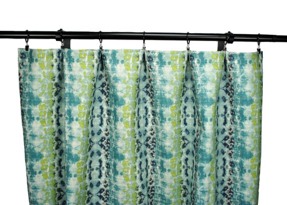 Ikat Curtains Lime Green Palm Navy Blue Curtain 2 Hong Kong Ikat Curtains Lime Green Palm Navy Blue, Pier One Bamboo Curtains