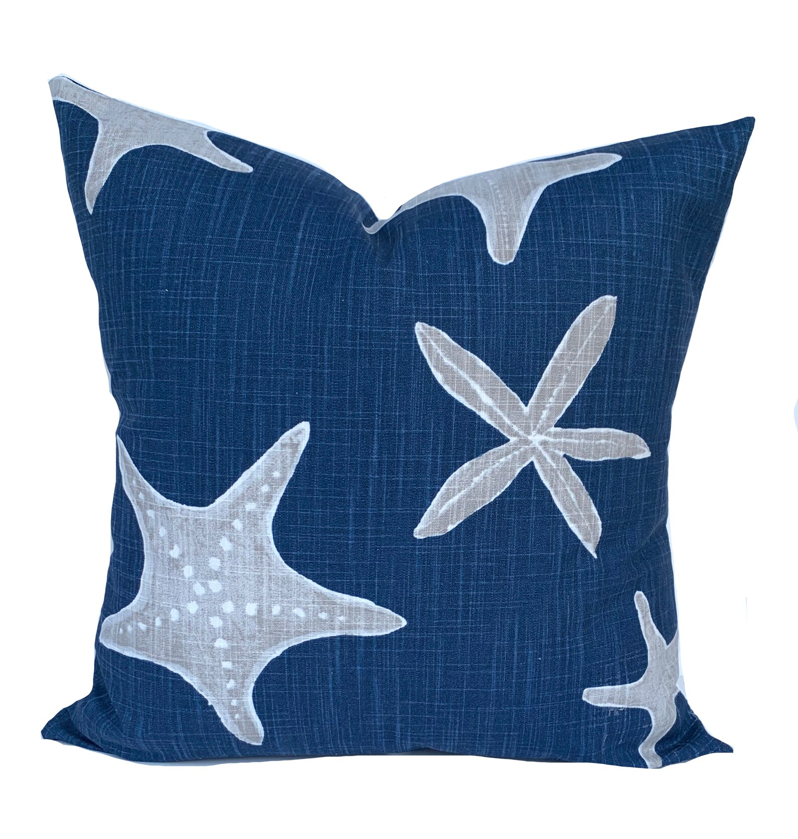 Coastal Pillow Cover Navy Blue Coral Pillow Beach Decorative Etsy