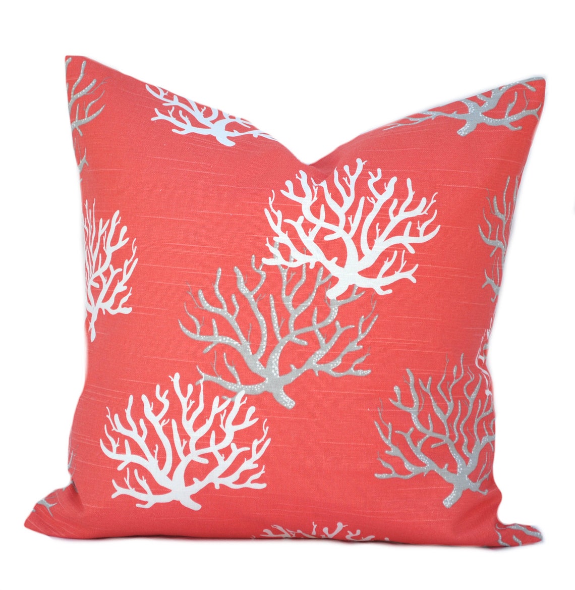 Two Coral Nautical Pillow Covers Cushion Decorative Throw Etsy