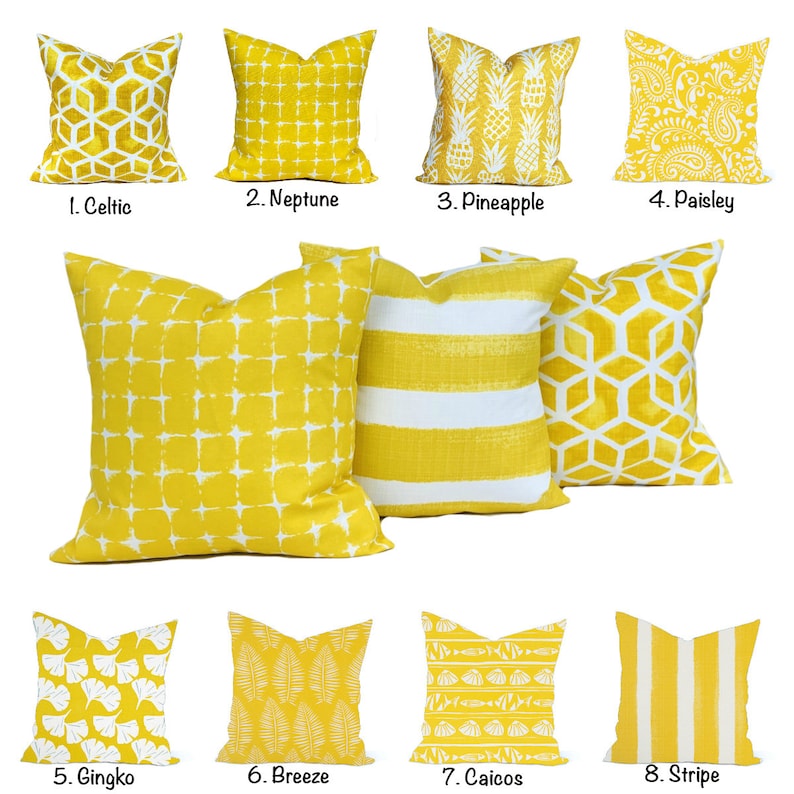 One High Quality Outdoor Cover Yellow Pillow Palm Pillow Etsy