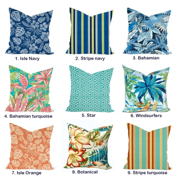 Tommy Bahama pillow cover, decorative throw pillow, Outdoor Pillow, Tropical Pillow, Beach Pillow, Nautical pillow, accent pillow