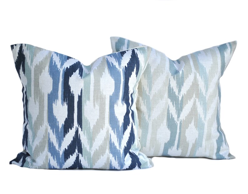 One Scott Living Pillow Cover Light Blue Grey Pillow Etsy