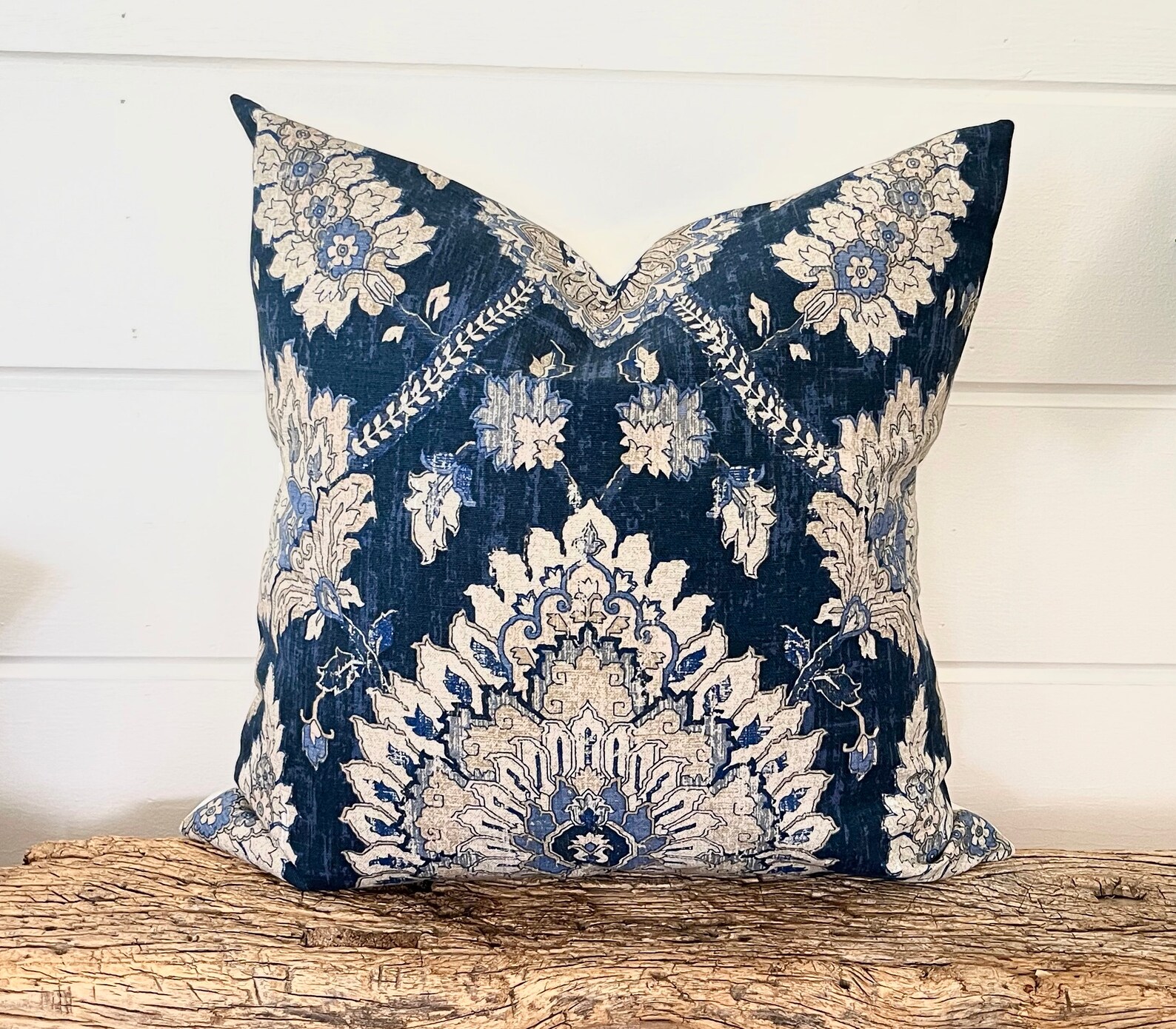 Waverly Pillow Cover Navy Pillow Dark Blue Floral Decorative Etsy