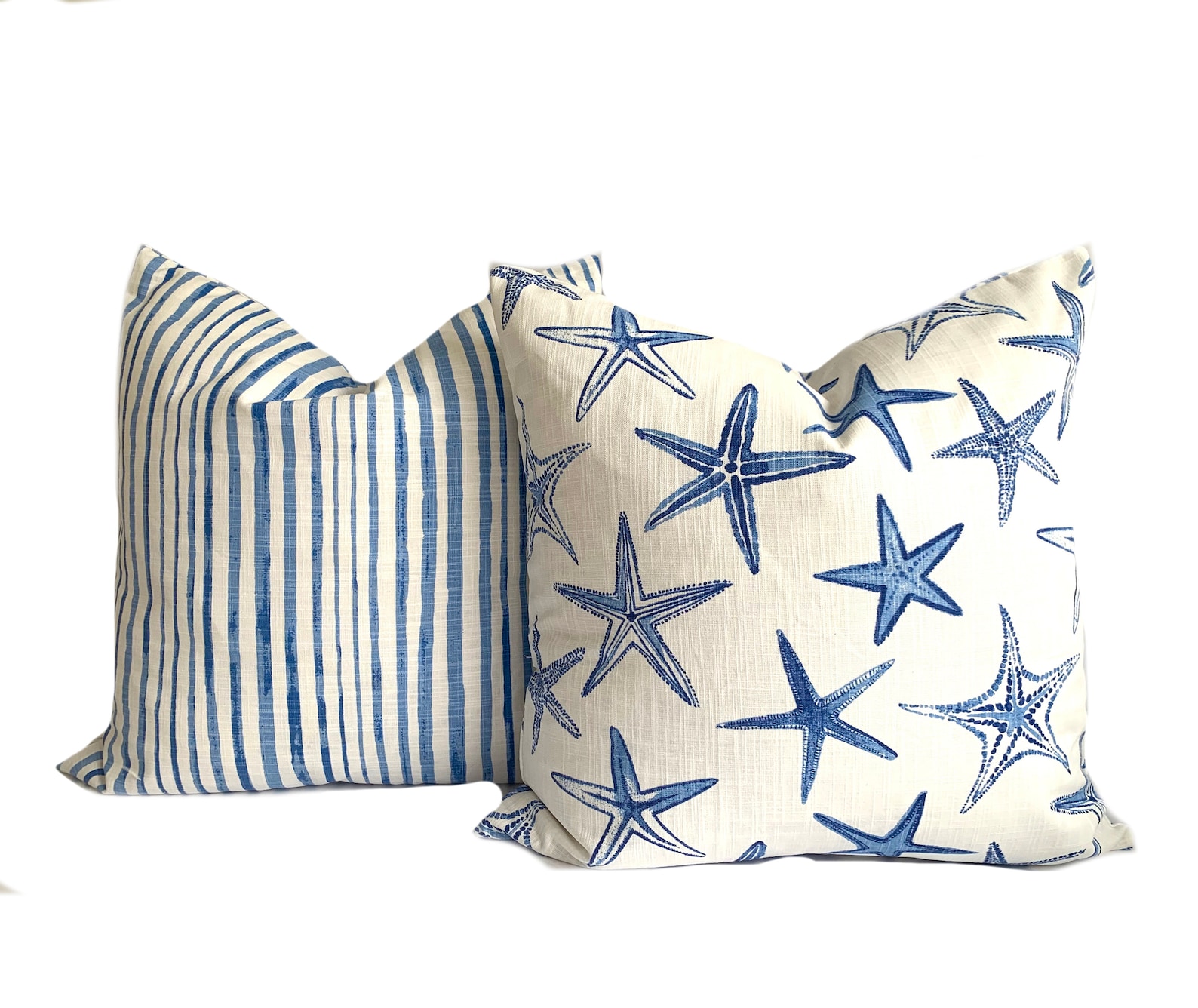 Coastal Pillow Cover Cushion Decorative Throw Pillow Navy Etsy