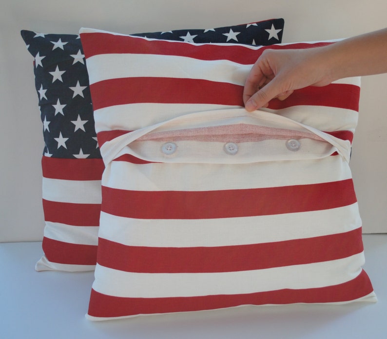 Two patriotic pillow covers cushion Patriotic outdoor throw pillow cover