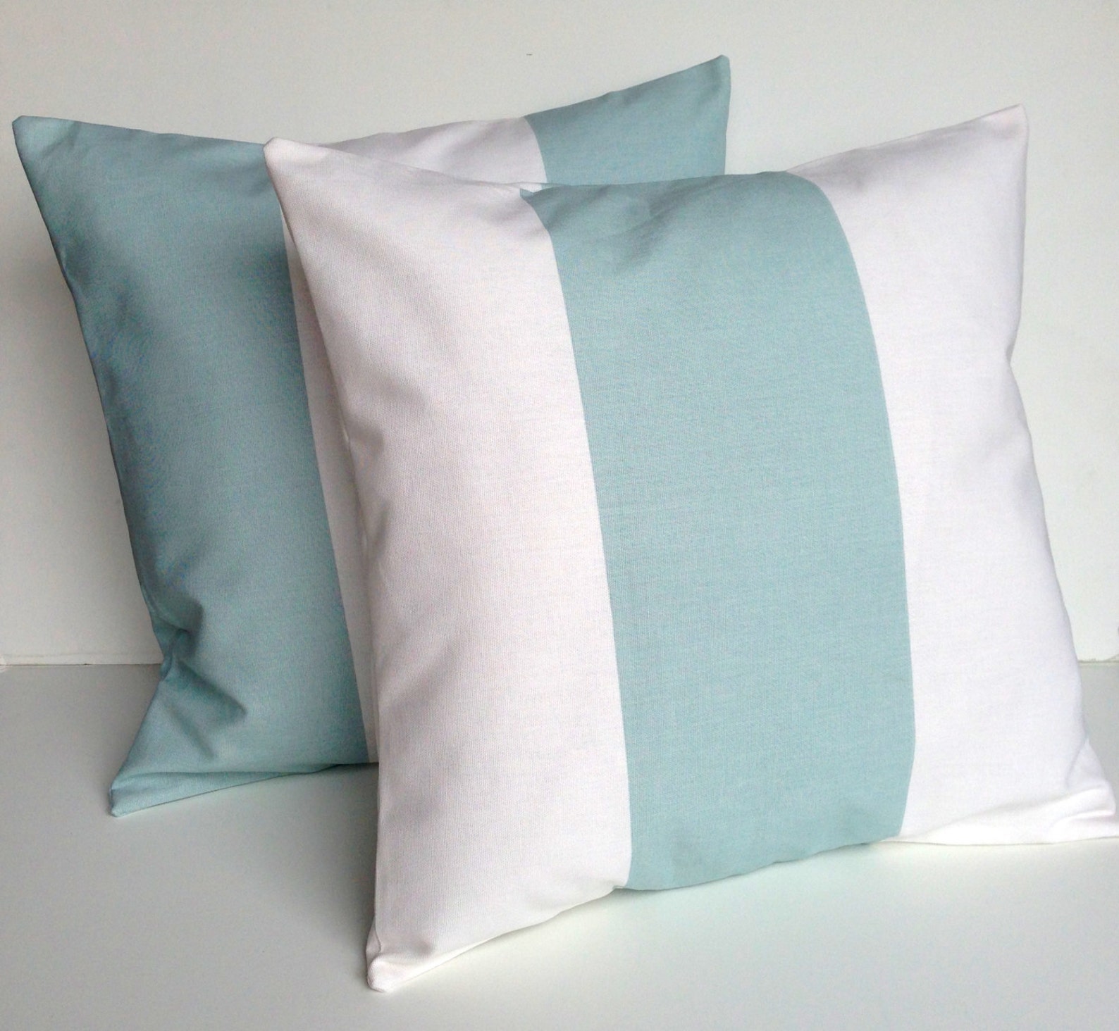 Two natural blue striped pillow covers cushion decorative Etsy