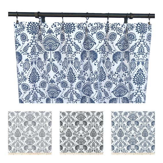 Fl Curtains Navy Blue 2 Curtain Panels Fl Curtains Navy Blue 2, Navy Blue And Gray Curtains