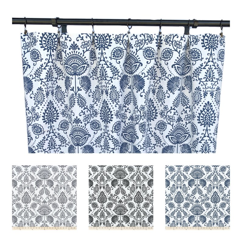 2 Curtain Panels Geometric Navy Blue Curtains Grey Home Decor Fl Black Window Treatments Living Minyamarket Com 2 Curtain Panels Geometric Navy, Navy Blue Curtain Panels