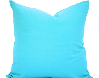 One Turquoise pillow cover, decorative throw pillow, decorative pillow, accent pillow, pillow case, 12" 14" 16" 18" 20", Blue Throw Pillow
